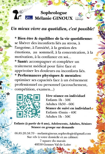 Mélanie GINOUX Sophrologie, Praticien de Médecine Alternative à Gennes-Val-de-Loire
