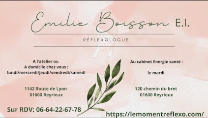 Boisson Emilie E.I. Réflexologue RNCP , drainage lymphatique manuel , massages ,ambassadrice PSIO, Réflexologue à Reyrieux