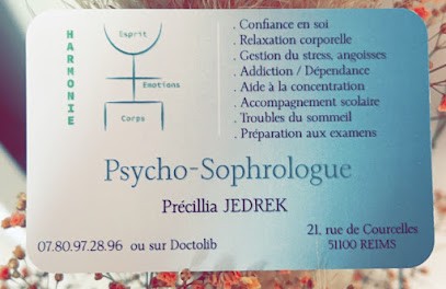 Précillia JEDREK - Psycho-Sophrologue, Praticien de Médecine Alternative à Reims