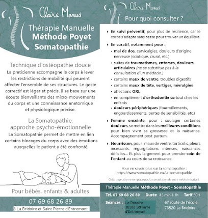 Claire MANUS - Méthode Poyet et Somatopathie, Praticien de Médecine Alternative à Saint-Pierre-d'Entremont